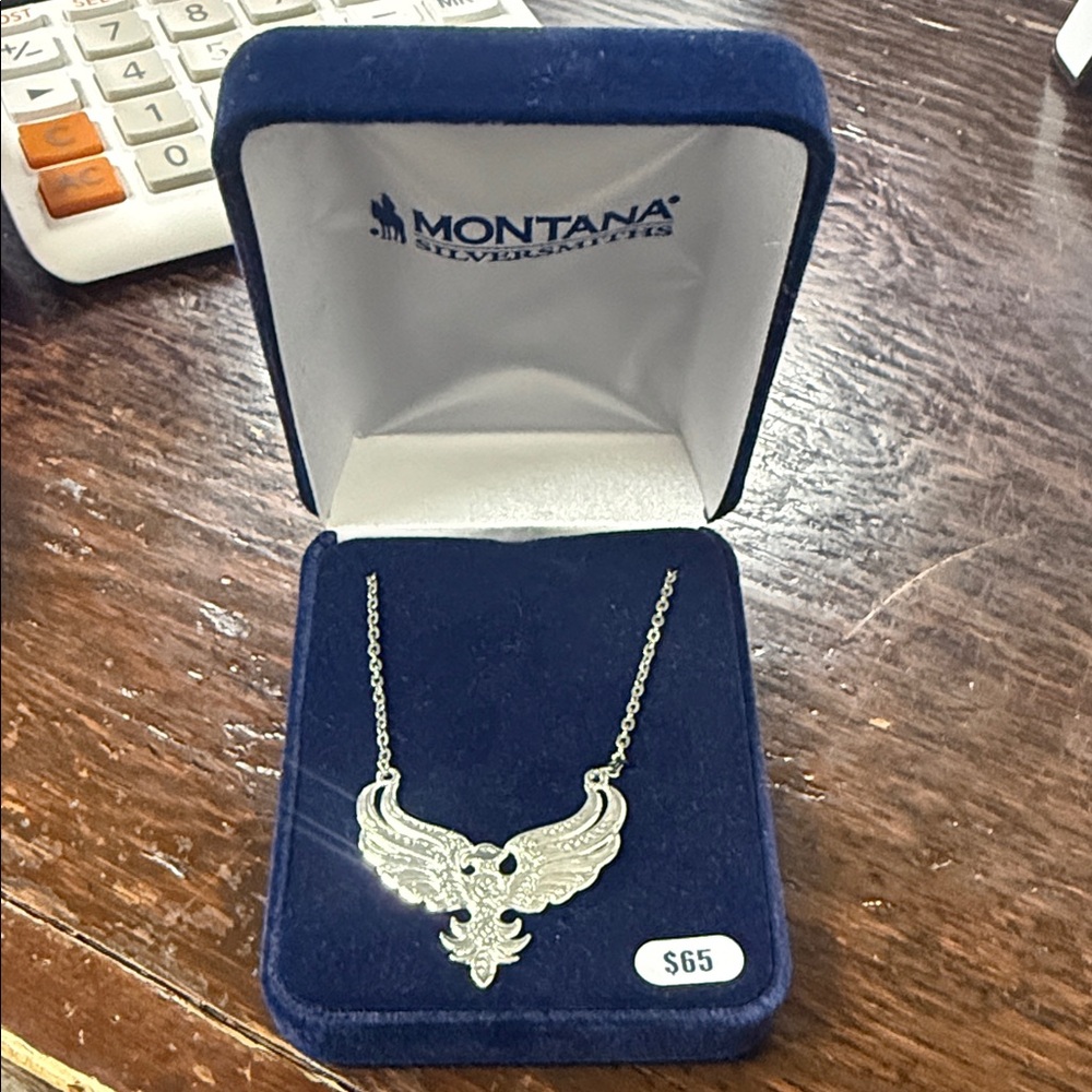 Montana Silversmiths Silver Eagle Wing Pendant Necklace - Silver